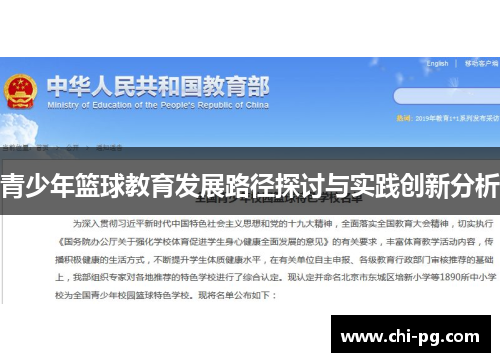 青少年篮球教育发展路径探讨与实践创新分析